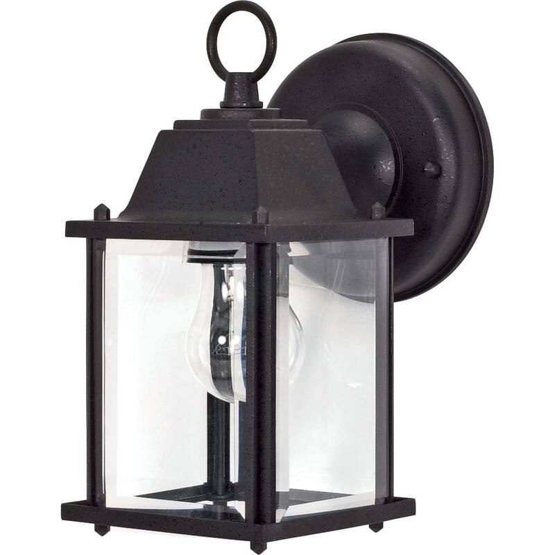 Nuvo 1-light Textured Black Cube Wall Lantern