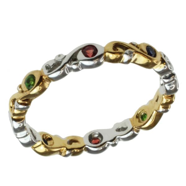 Michael Valitutti Two tone Ruby, Chrome Diopside and Multi sapphire Ring Michael Valitutti Gemstone Rings