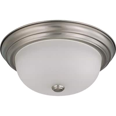 Nuvo Interior Home 2-light Brushed Nickel Flush Mount Fixture