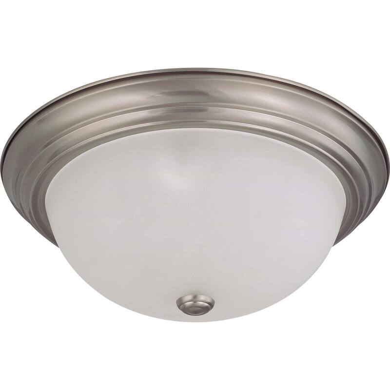 Nuvo Interior Home 3-Light 60-Watt Brushed Nickel Flush Mount Fixture - Silver