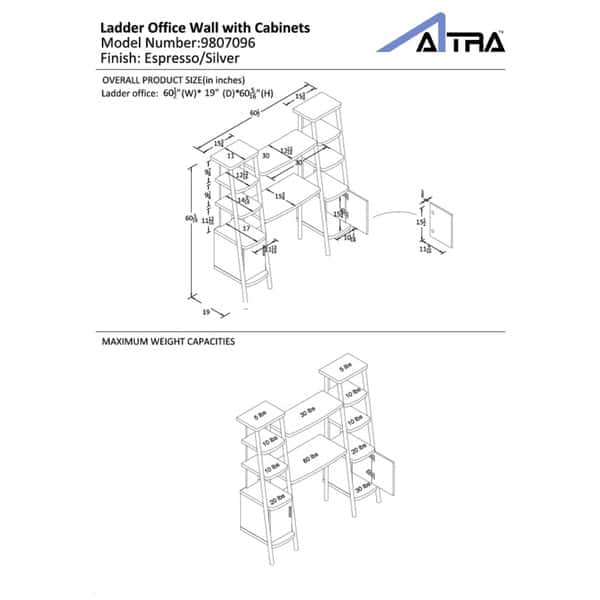 Shop Altra Ladder Bookcase Wall Desk Overstock 7915675