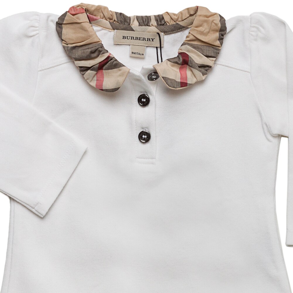 burberry white long sleeve polo