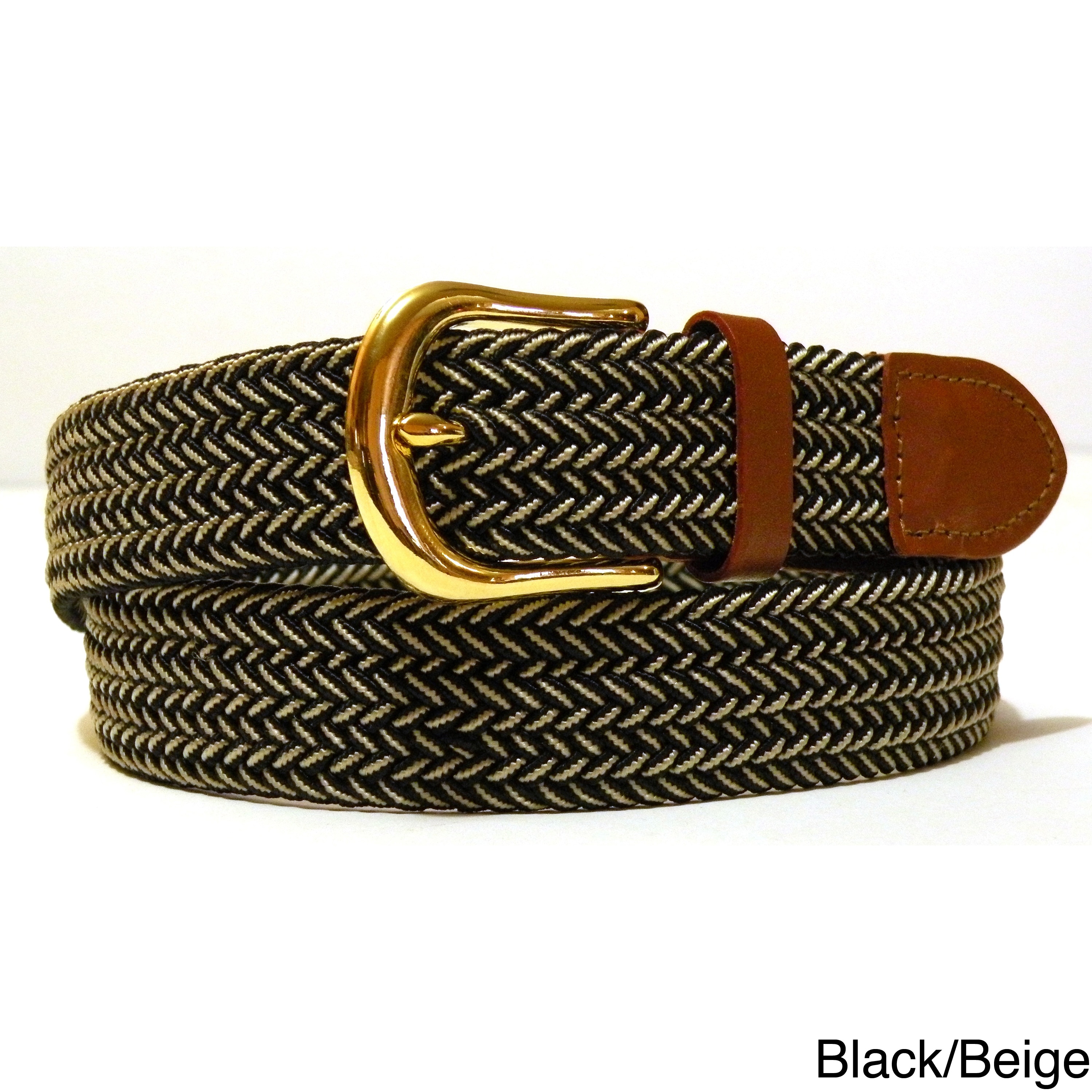 Mens Twin Color Weaved Stretch Belt