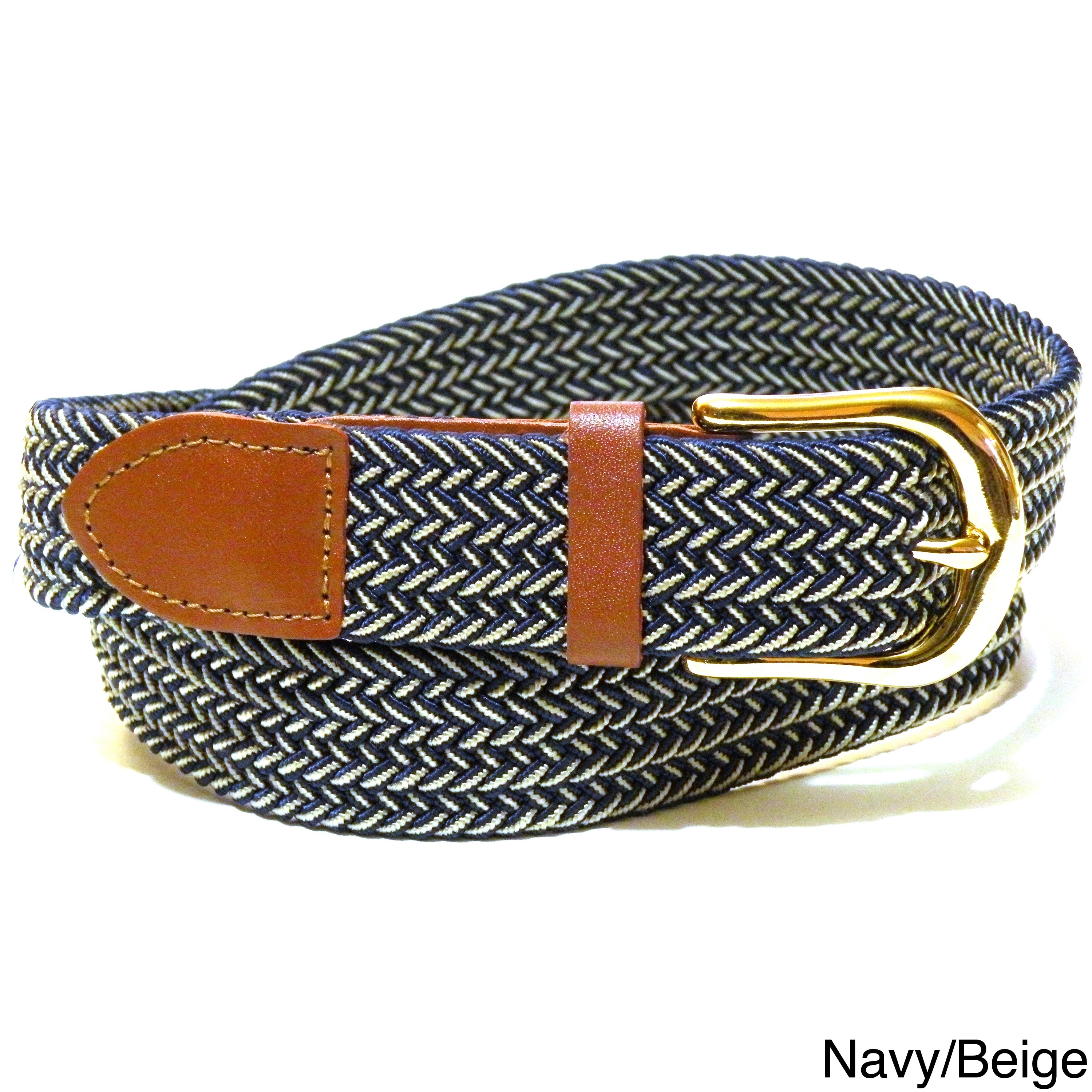 Mens Twin Color Weaved Stretch Belt