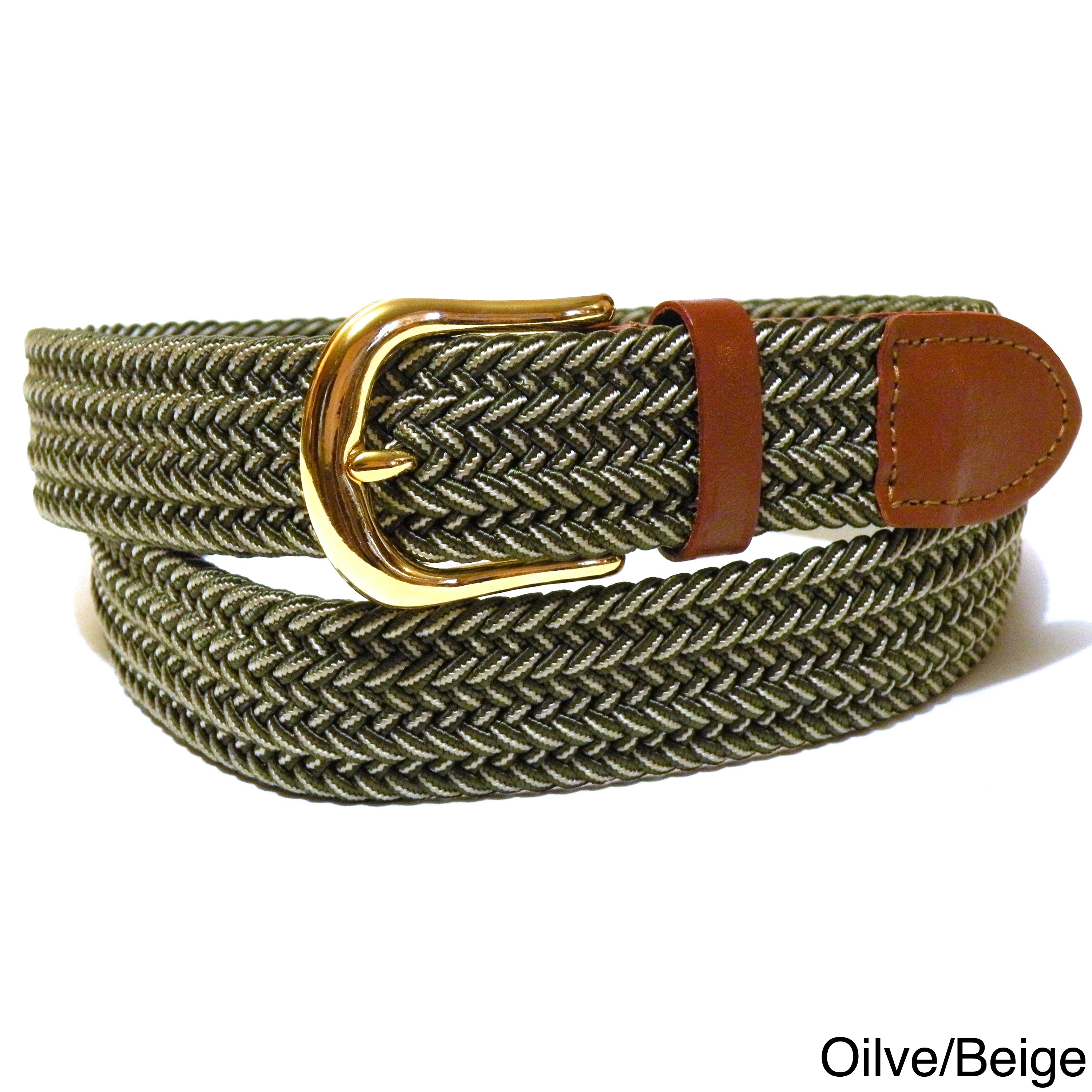 Mens Twin Color Weaved Stretch Belt