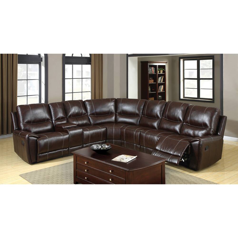 Furniture of America Civo Contemporary Brown 4-piece Sectional Set