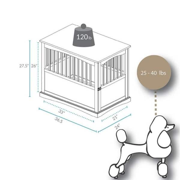 dimension image slide 1 of 2, Wooden Pet Crate End Table with Lockable Door
