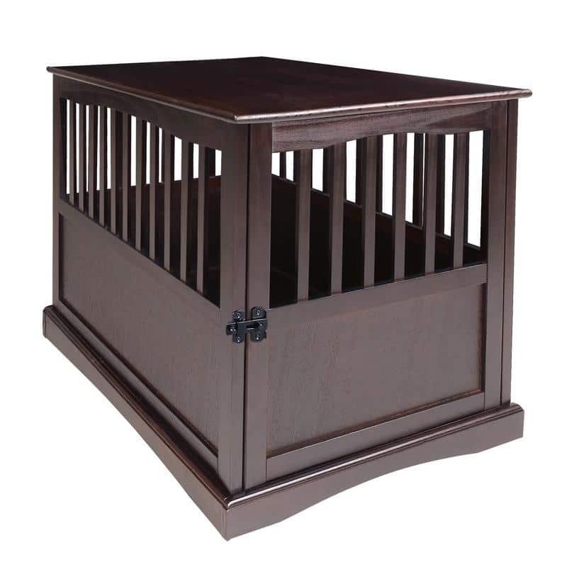 Wooden Pet Crate End Table with Lockable Door