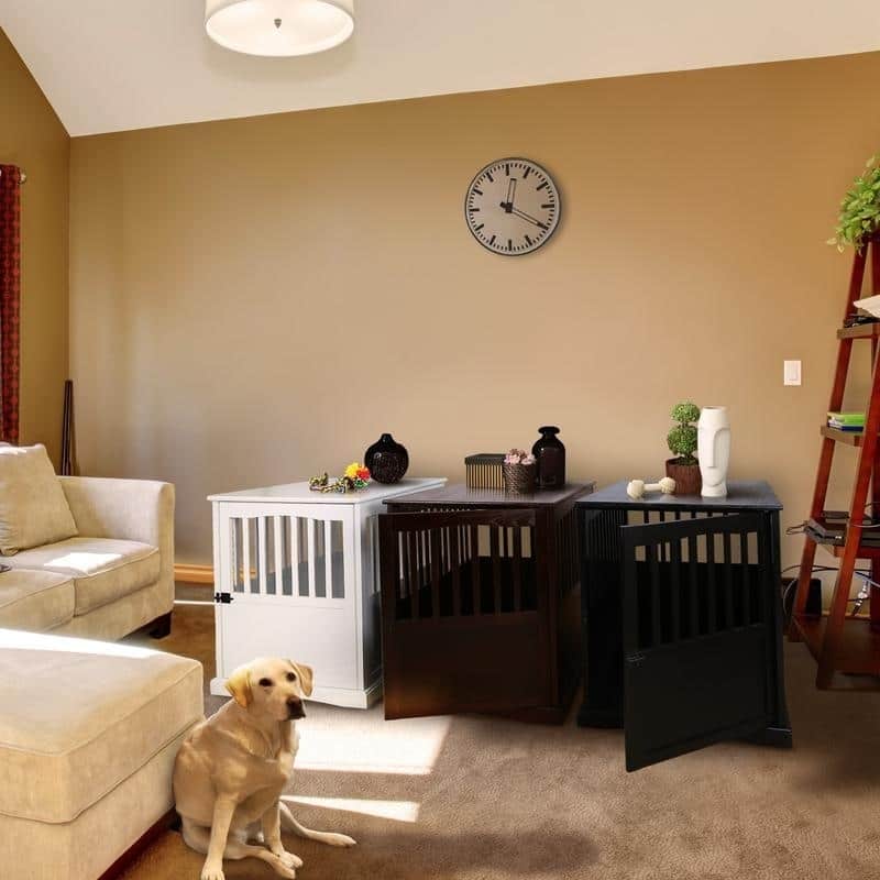 Wooden Pet Crate End Table with Lockable Door