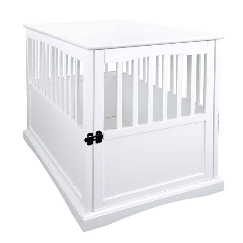 Wooden Pet Crate End Table with Lockable Door