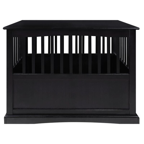 black wood dog crate