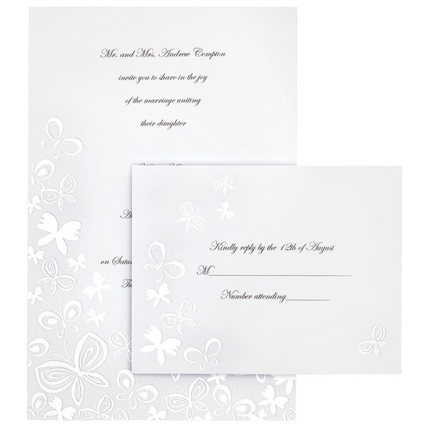 Invitation Kit Makes 50-Embossed Butterfly