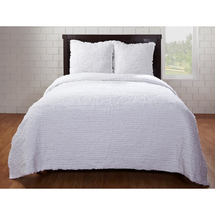 Cottage Home Lilah 3 piece Duvet Cover Set White Size Full  Queen