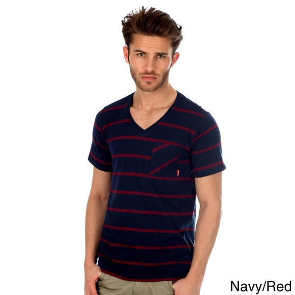 191 Unlimited Men's Striped V neck T shirt 191 Unlimited Casual Shirts