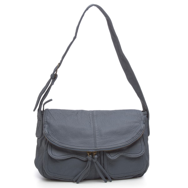 Zip flap Chambray Handbag