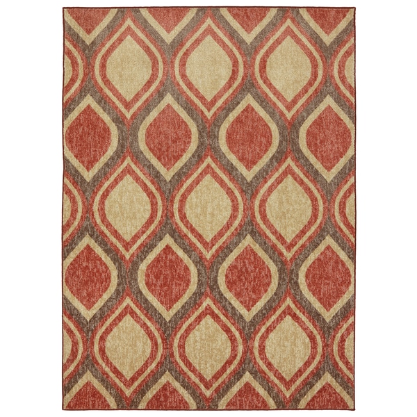 Modern Ogee Dusty Rose Rug (5' x 7') 5x8   6x9 Rugs