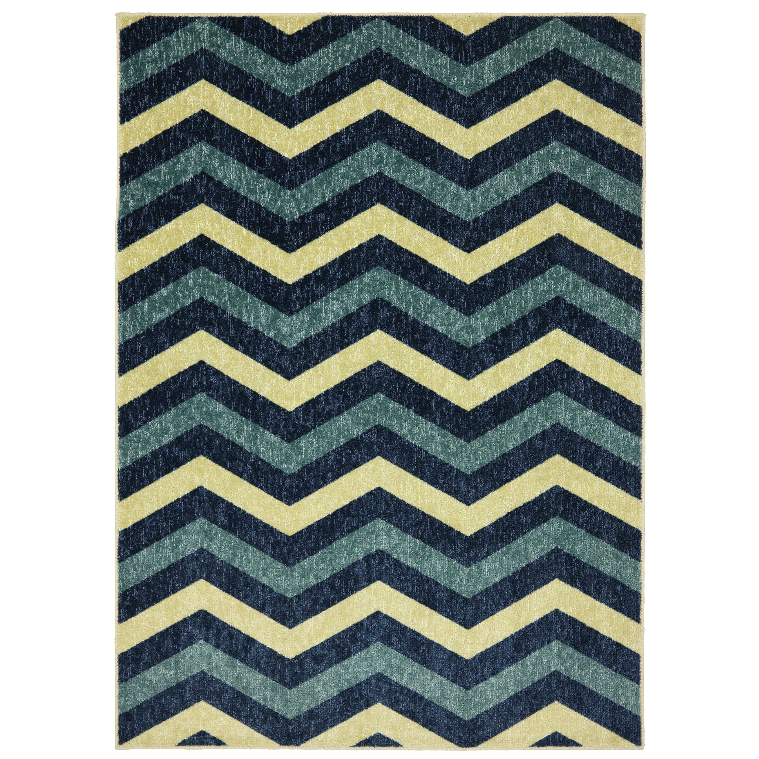 Shop Simple Chevron Blue Rug 5' x 7' Free Shipping Today