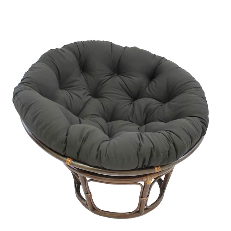 44-inch Solid Twill Papasan Cushion (Cushion Only) - Black