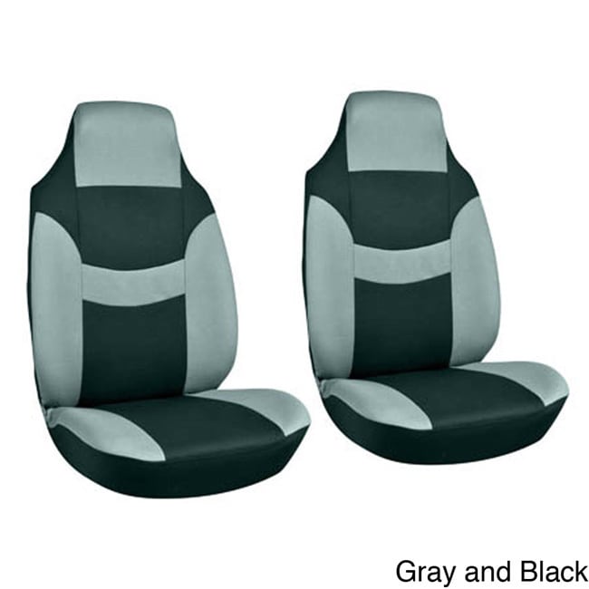 Oxgord 2 piece Integrated High Back Bucket Seat Cover Set For Two Front Chairs