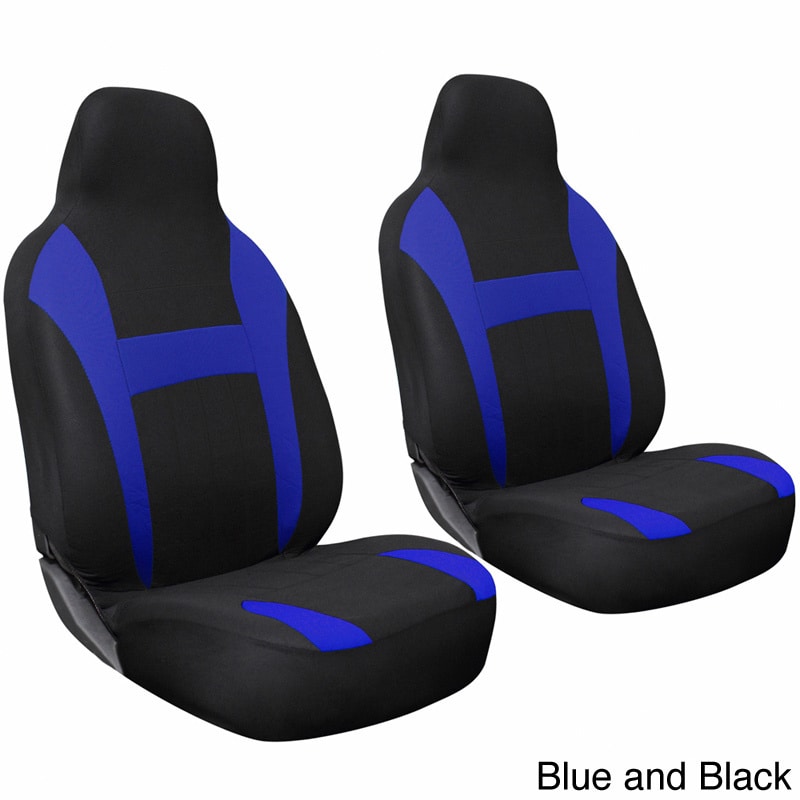 Oxgord 2 piece Integrated High Back Bucket Seat Cover Set For Two Front Chairs