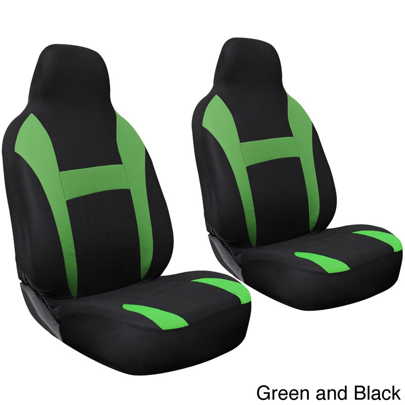 Oxgord 2 piece Integrated High Back Bucket Seat Cover Set For Two Front Chairs