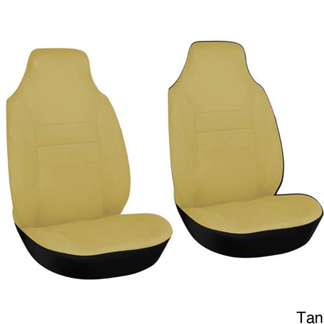 Oxgord 2 piece Integrated High Back Bucket Seat Cover Set For Two Front Chairs