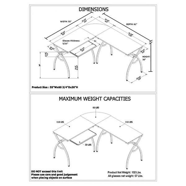 Shop Smoked Tempered Glass L Shaped Computer Desk Overstock