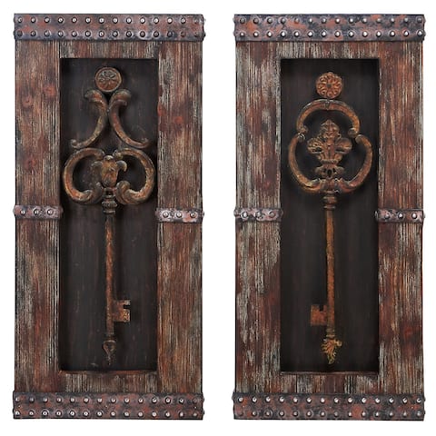 Handcrafted Vintage Metal Keys 2-piece Wall Art Decor Set