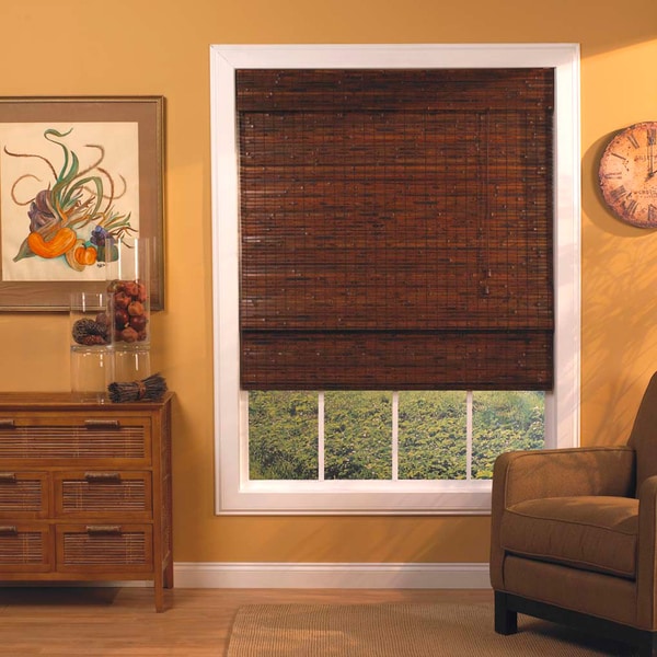 Mahogany Roman-Style Bamboo Shade - 15295847 - Overstock.com Shopping ...