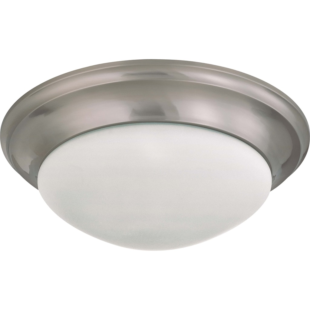 Nuvo Interior Home 3-light Brushed Nickel Flush Mount Fixture - Silver/White