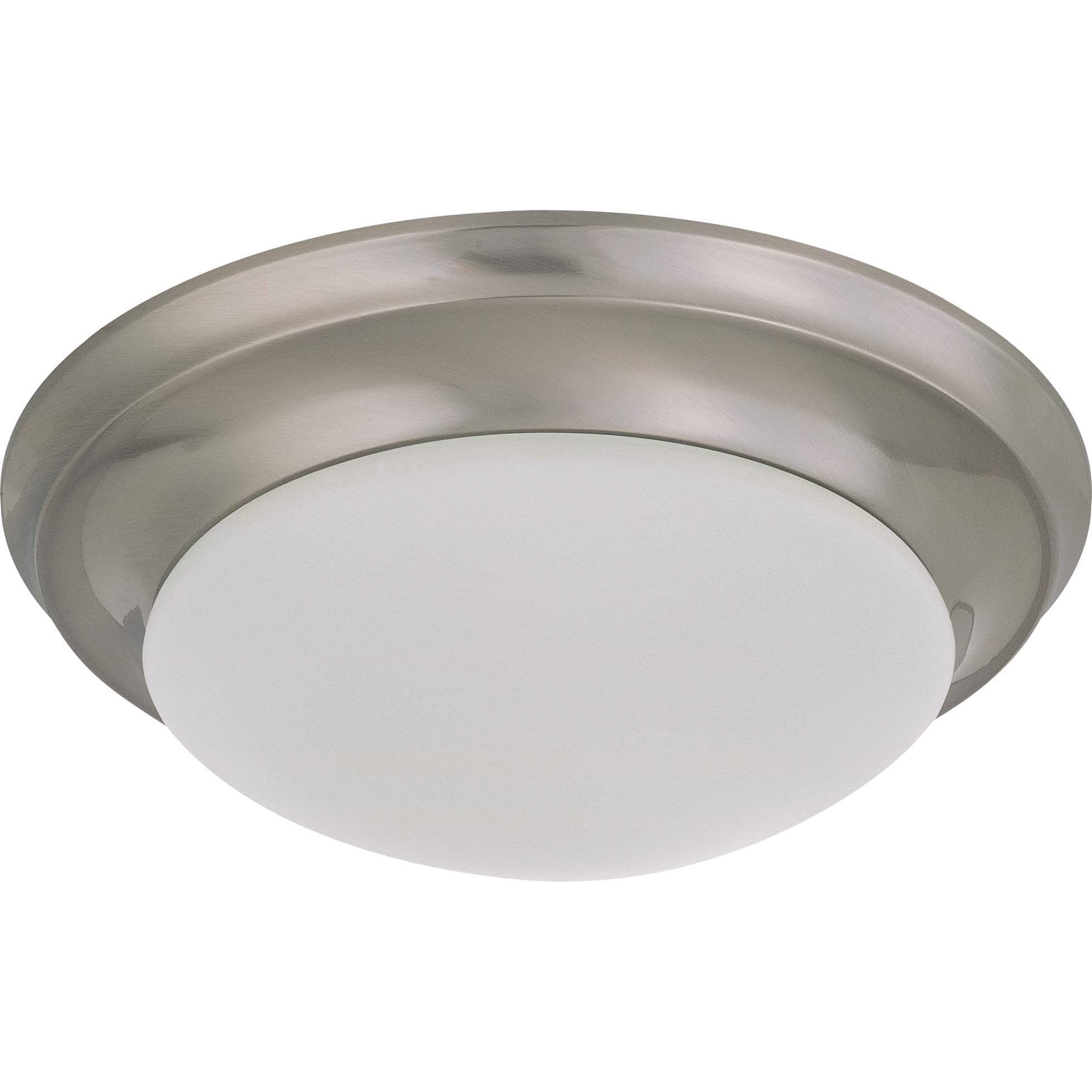 Nuvo Energy Saver 1 light 18 watt Brushed Nickel Flush Mount Fixture