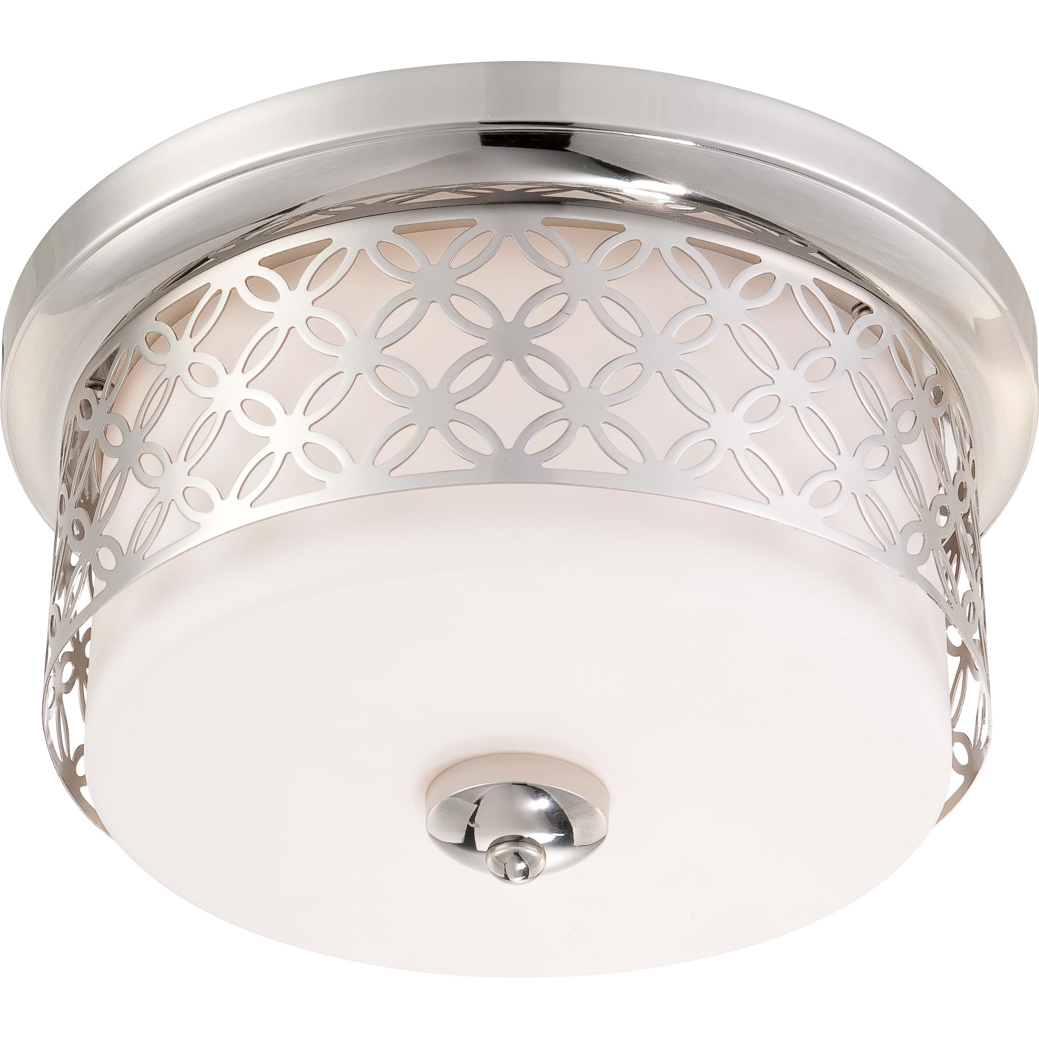 Nuvo Margaux 2 light Polished Nickel Flush Dome Fixture