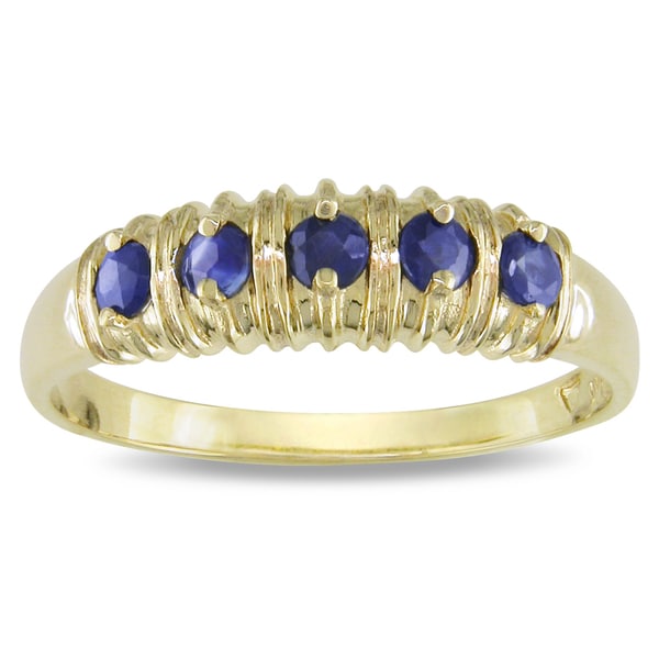 Miadora 10k Yellow Gold Sapphire Ring Miadora Gemstone Rings