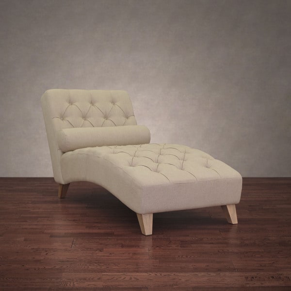 Cleo Natural Linen Chaise Lounge - Free Shipping Today - Overstock ...