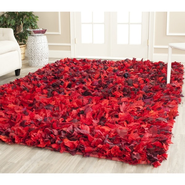 Safavieh Hand woven Chic Red Shag Rug (6 x 9)