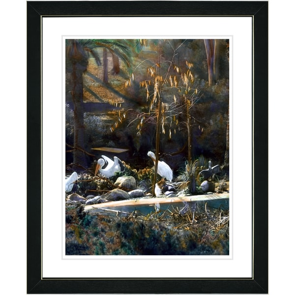 Studio Works Modern 'White Pelicans' Framed Print Framed Art