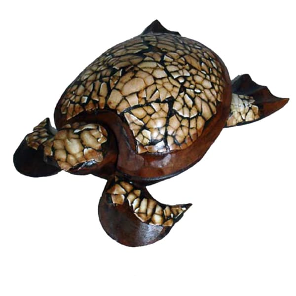 Shop Hand-carved 8-inch Wooden Sea Turtle Figurine (Indonesia) - Free ...