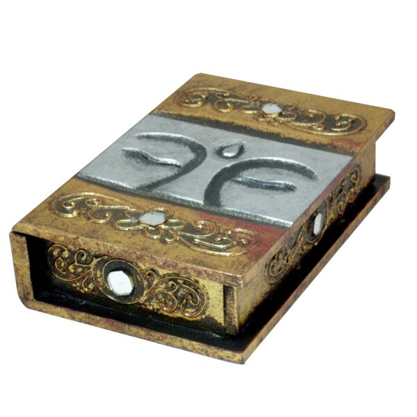 Handmade Buddha Eyes Gold Book Box (Indonesia)