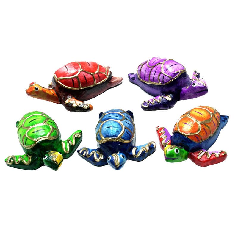 Handmade Multicolor 5-piece Turtle Set (Indonesia)