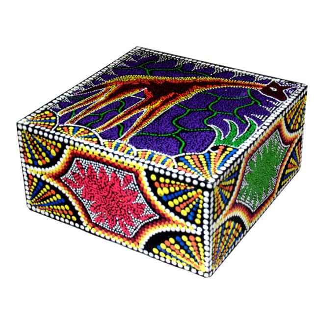 Aborigine Dot Art Giraffe Design Box, Handmade in Indonesia