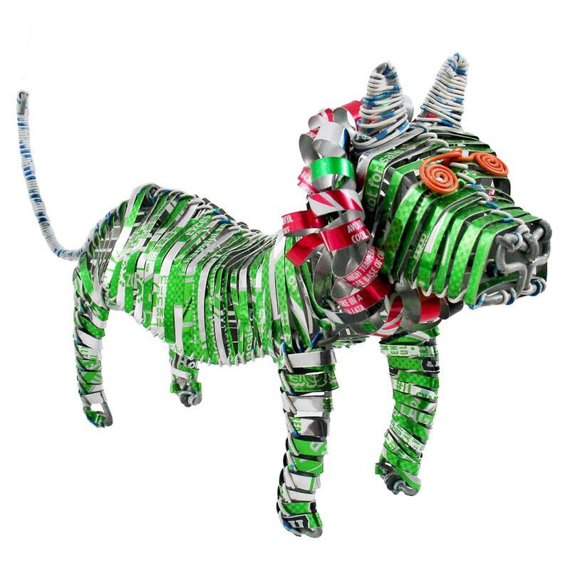 Handmade Recycled Tin Can Lion (Kenya) - Green