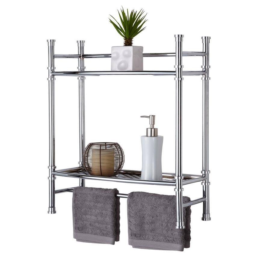 Chrome Wall Mount or Countertop Shelf - Silver