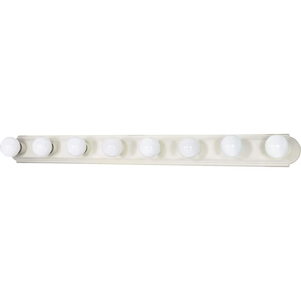 Nuvo Racetrack Style 8-light Textured White Vanity Fixture