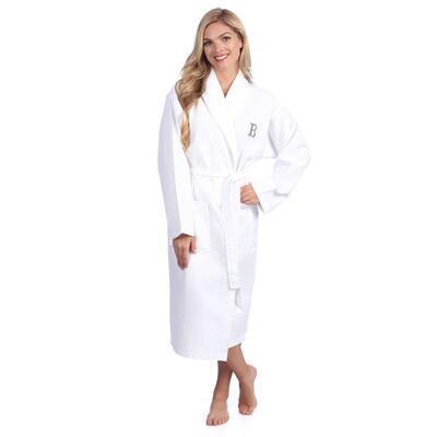 Authentic Hotel and Spa Monogrammed Turkish Cotton Unisex Waffle Weave Bath Robe
