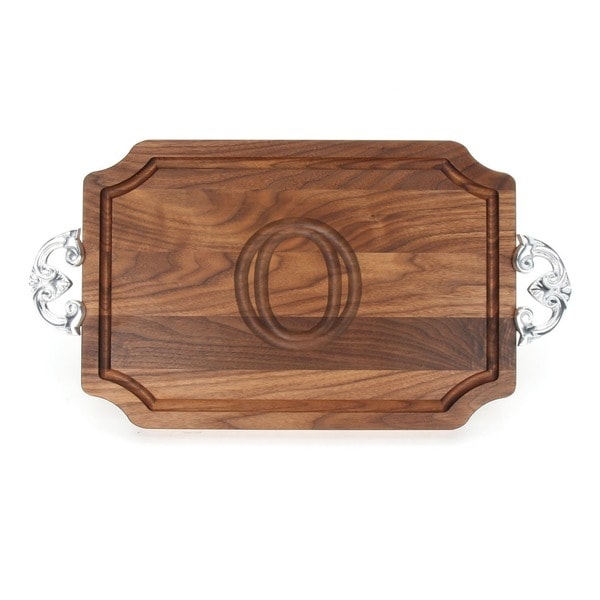 Shop Monogrammed Walnut Cutting Board with Handles - On Sale - Free ...