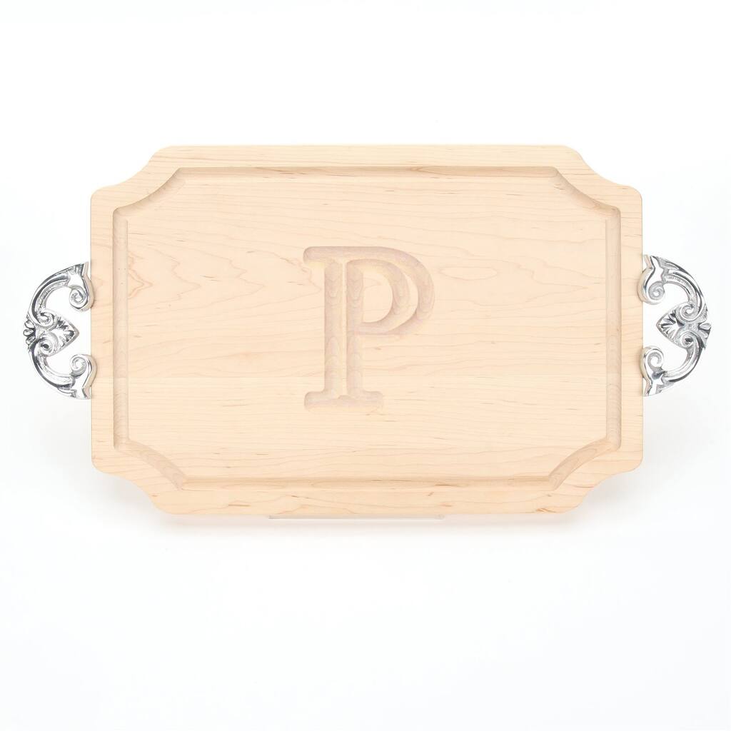 Monogrammed Maple Cutting Board with Handles