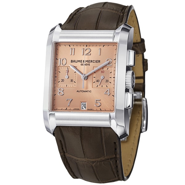 Baume Mercier Mens Hampton Copper Dial Brown Strap Automatic Watch