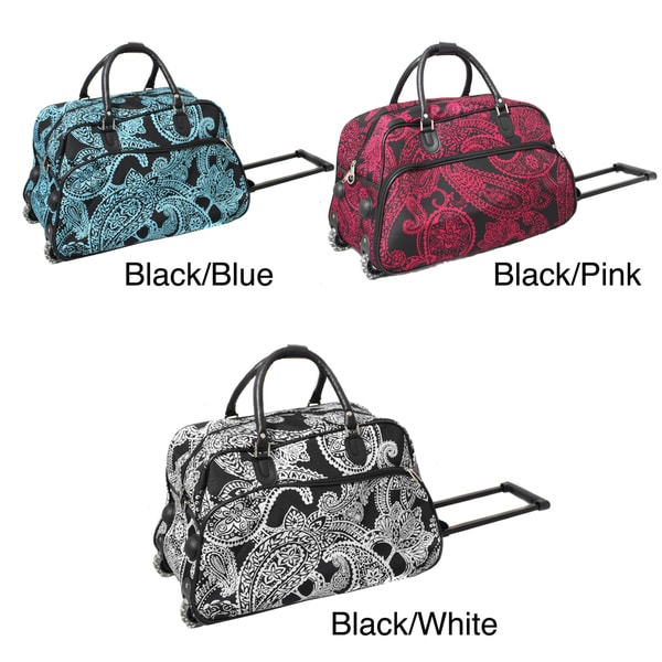 World Traveler Designer Prints Bandana 21 inch Carry on Rolling Duffel