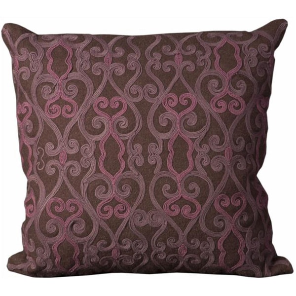 Mina Victory Felt Brown and Purple 20 x 20-inch Decorative Pillow by Nourison - Free Shipping ...