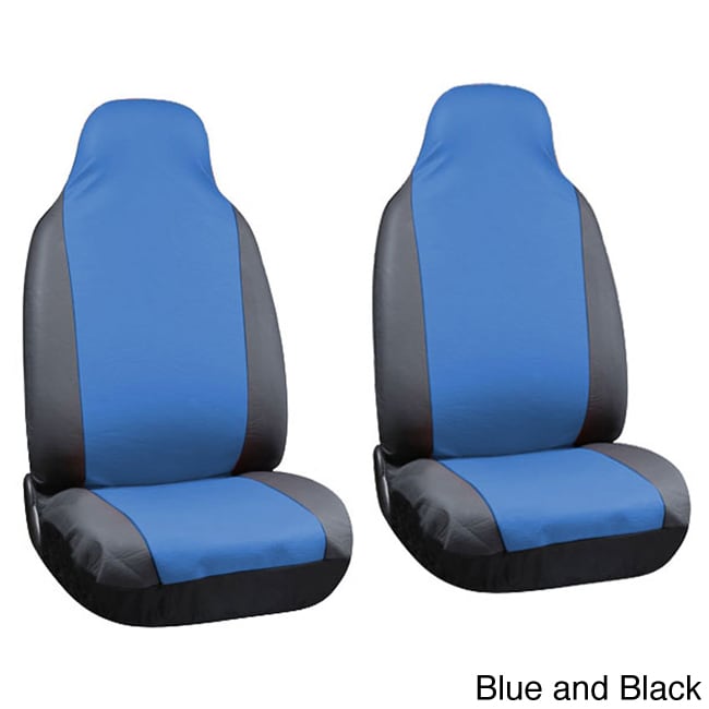 Oxgord Synthetic Faux Pu Leather Integrated High Back Bucket Seat Covers